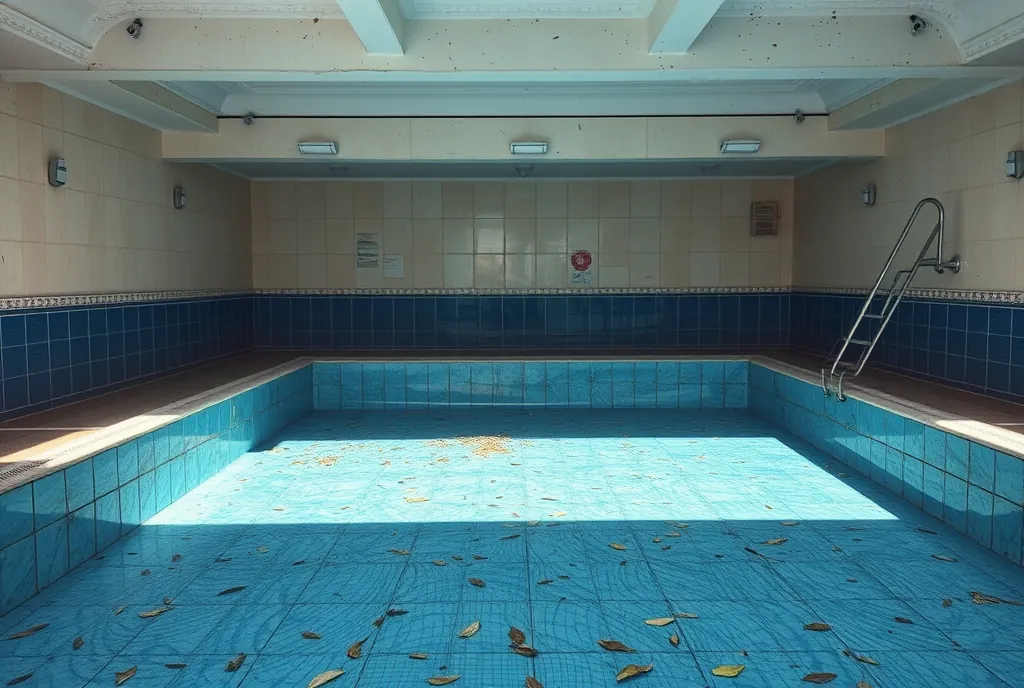 Piscina vacia antes de una reforma en Alicante
