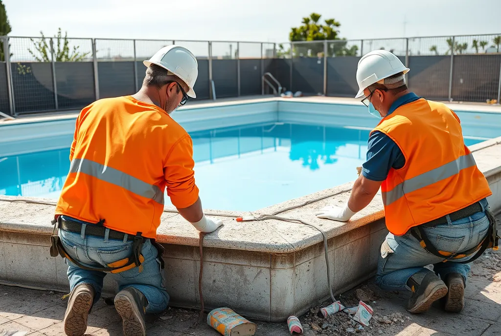 Replanteo de una piscina en Alicante