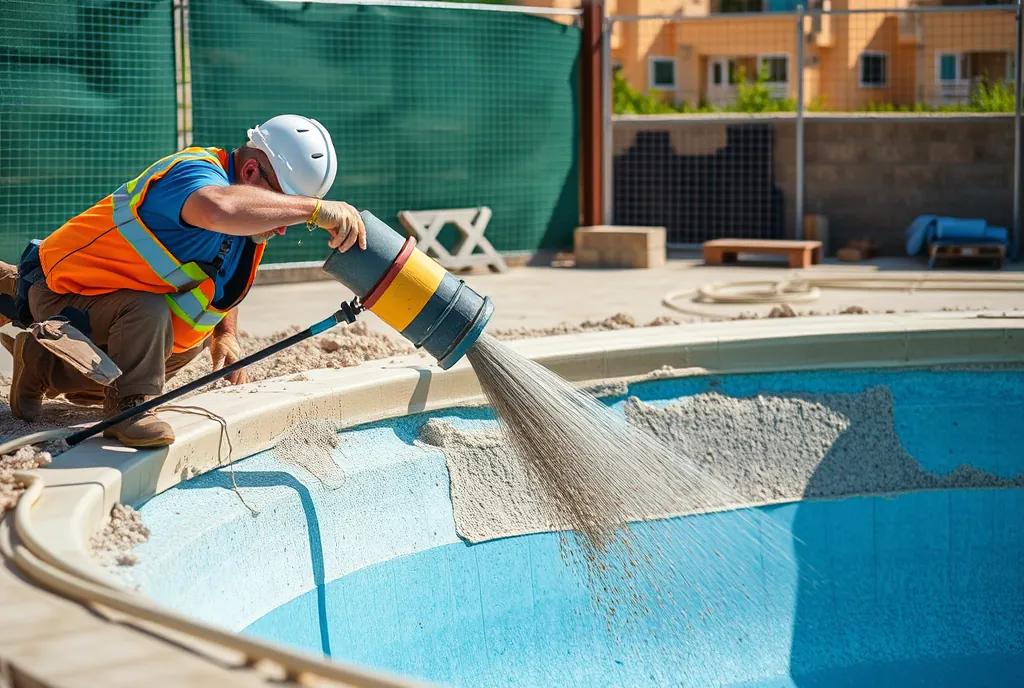 Gunitado del vaso de una piscina en Alicante